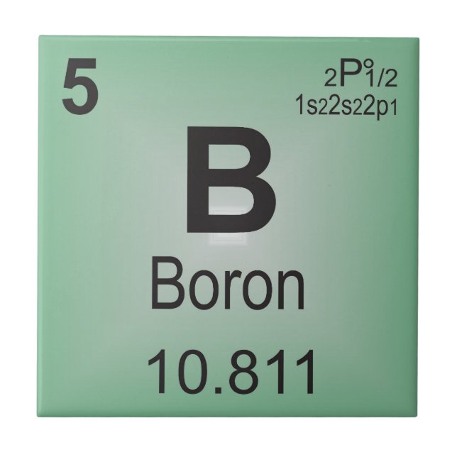 Boron Individual Element of the Periodic Table Tile (Front)