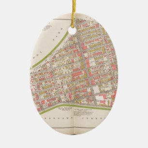 Borough of the Bronx map Ceramic Tree Decoration