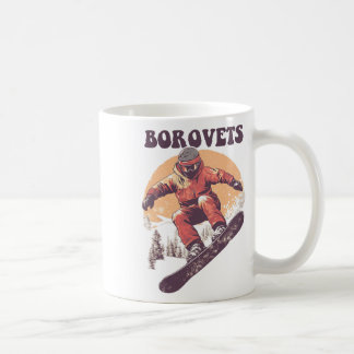 Borovets Bulgaria Retro Snowboard  Coffee Mug