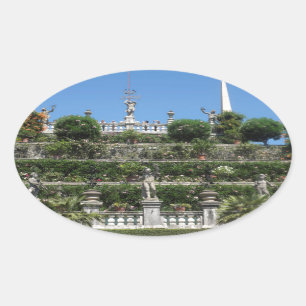Borromeo Palace in Stresa, Italy Oval Sticker