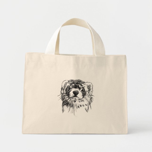 borsa con furetto mini tote bag (Front)