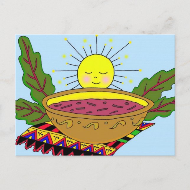 Borsch Power Ukrainian Folk Art Postcard (Front)