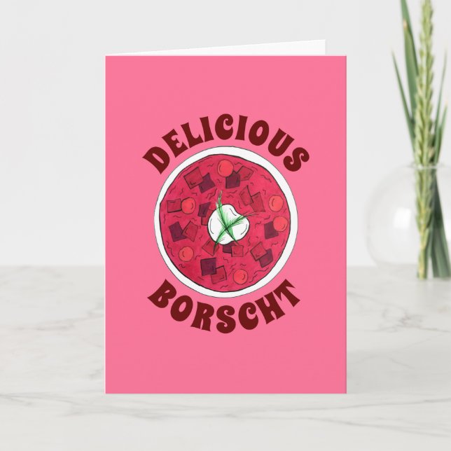 Borscht Eastern European Red Beet Beetroot Soup Card (Front)