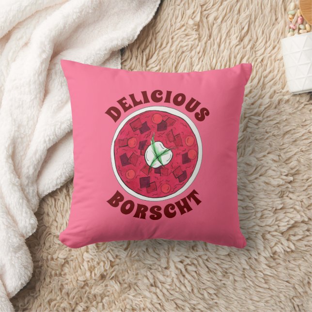 Borscht Eastern European Red Beet Beetroot Soup Cushion (Blanket)