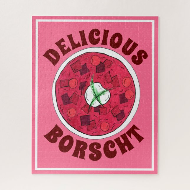 Borscht Eastern European Red Beet Beetroot Soup Jigsaw Puzzle (Vertical)