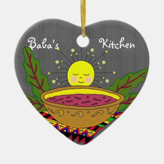 Borshch Power for Baba's Kitchen Ceramic Tree Decoration (Front)