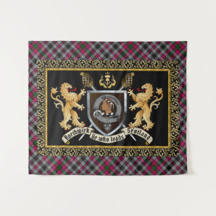 Borthwick Clan Badge & Motto w/Lions  Tapestry
