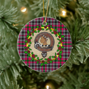 Borthwick Clan Badge & Tartan Personalised Xmas Ceramic Tree Decoration