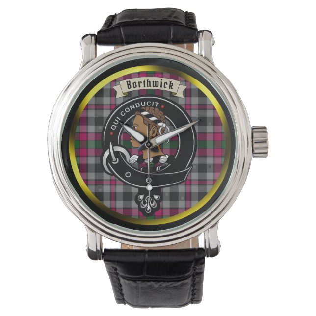 Borthwick Clan Badge & Tartan Watch (Front)