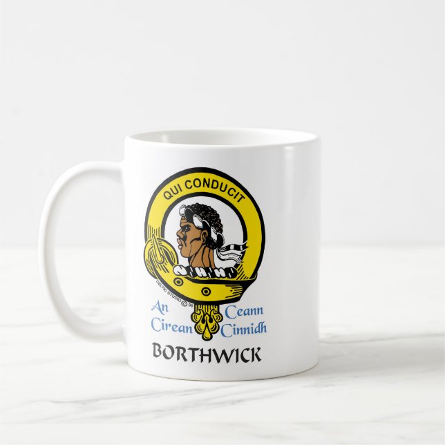 BORTHWICK Scottish Clan Crest Mug (Left)