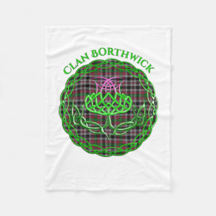 Borthwick Scottish Tartan Celtic Thistle Fleece Blanket