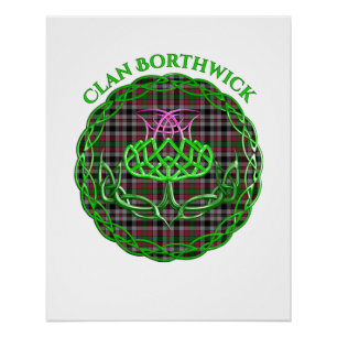 Borthwick Scottish Tartan Celtic Thistle Poster