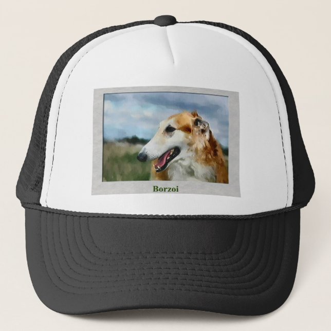 Borzoi Art Gifts Trucker Hat (Front)