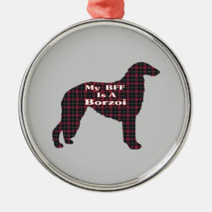 Borzoi BFF Metal Tree Decoration