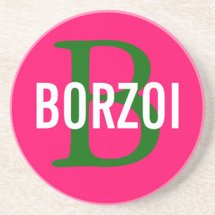 Borzoi Breed Monogram Design Coaster