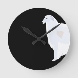 Borzoi Breed Template Design Round Clock
