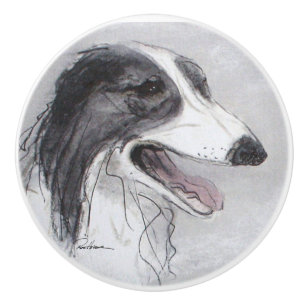 Borzoi Ceramic Pull