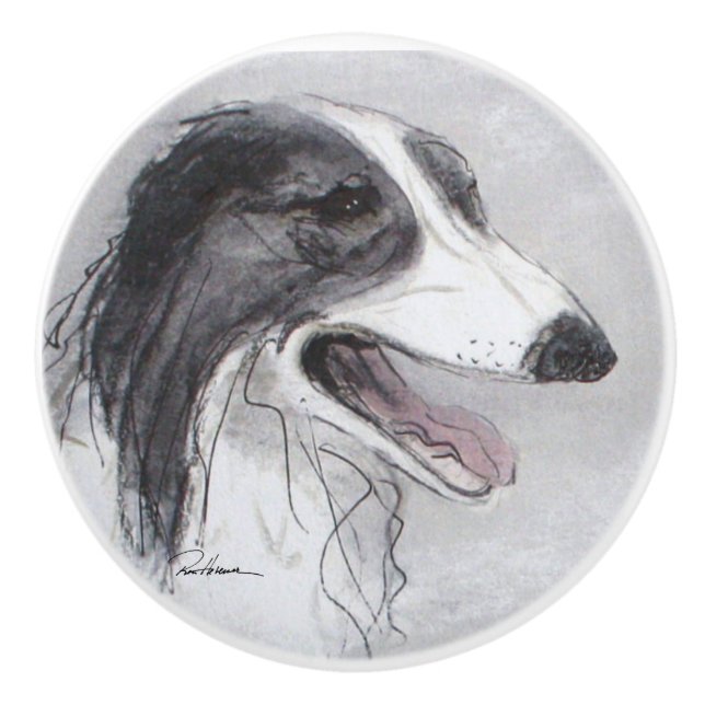 Borzoi Ceramic Pull (Front)