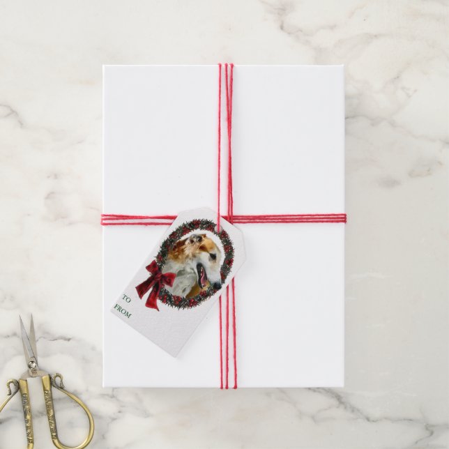 Borzoi Christmas Gift Tags (With Twine)