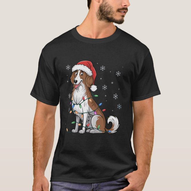 Borzoi Christmas Lights Xmas Dogs Gifts for Men Wo T-Shirt (Front)