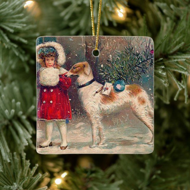 Borzoi Christmas Ornament (Tree)
