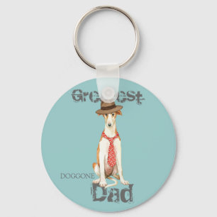 Borzoi Dad Key Ring