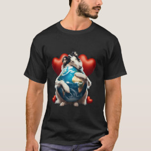 Borzoi Dog Earth Day Hug Love Owner Hugging Planet T-Shirt