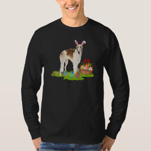 Borzoi Dog Easter Egg Hunting Bunny Borzoi Easter T-Shirt