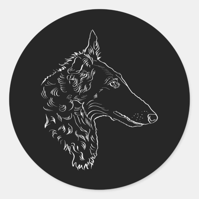 Borzoi Dog Gift Idea Classic Round Sticker (Front)