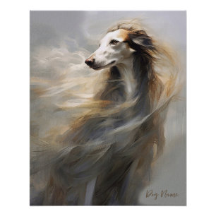 Borzoi dog in the wind 001 - Yacobsen Derosana Poster