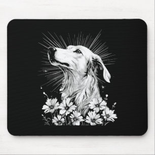 Borzoi Dog Lover Retro Style Tattoo _1  Mouse Mat