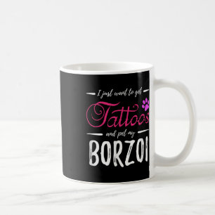 Borzoi Dog Lover Tattoo Funny Dog Mum Gift Idea Coffee Mug