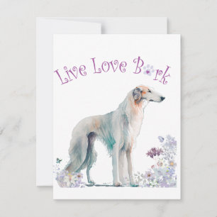 Borzoi Dog Mum Floral Card