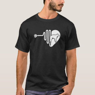 Borzoi Dog Paw Heartbeat Pet Owner Veterinarian T-Shirt