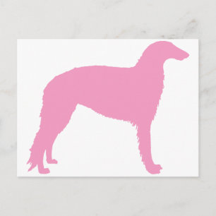 Borzoi Dog (pink) Postcard