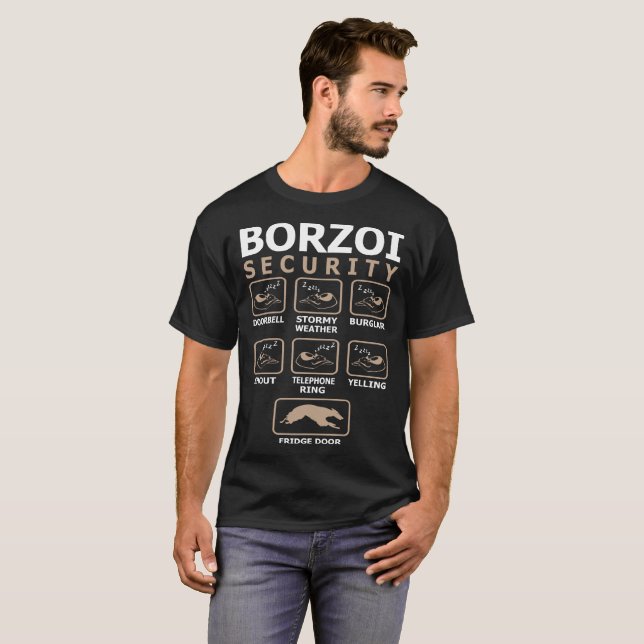 Borzoi Dog Security Pets Love Funny Tshirt (Front Full)