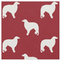 Borzoi Dog Silhouettes Red and White Patterned