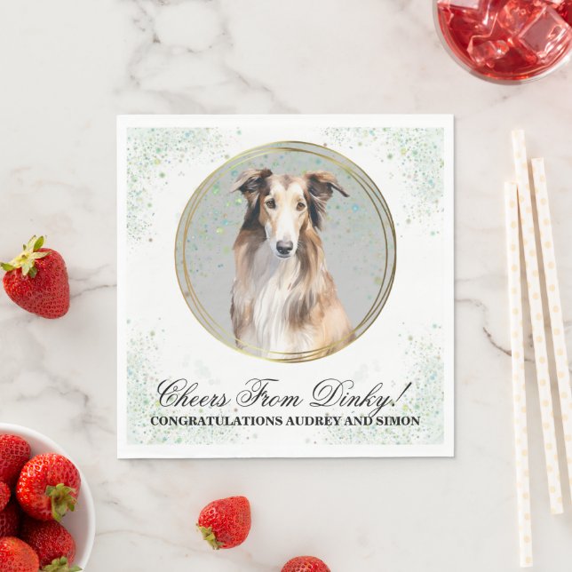 Borzoi Dog Wedding Napkins With Dogs Photo (Insitu)
