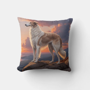 Borzoi Elegant Breed Throw Pillow