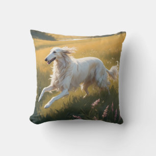 Borzoi Elegant Breed Throw Pillow