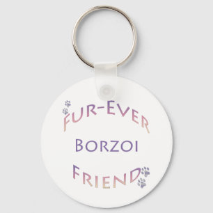 Borzoi Furever Key Ring