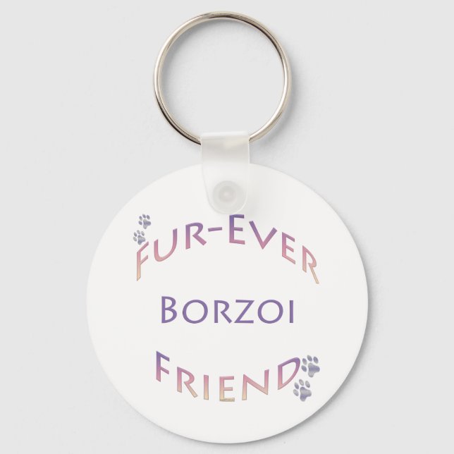 Borzoi Furever Key Ring (Front)