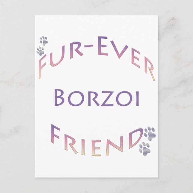 Borzoi Furever Postcard (Front)