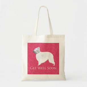 Borzoi Get Well Soon Design Tote Bag