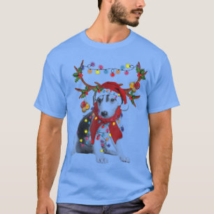 Borzoi Gorgeous Reindeer Christmas Lights Tree Xma T-Shirt