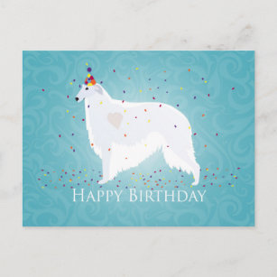 Borzoi Happy Birthday Design Postcard