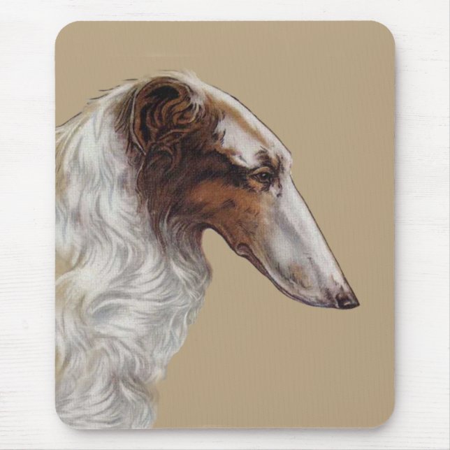 Borzoi Head Mouse Pad (Front)