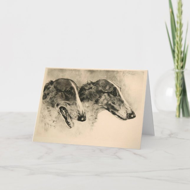 Borzoi Head Study Card (Front)