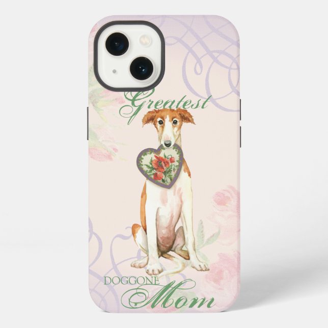Borzoi Heart Mum iPhone Case (Back)
