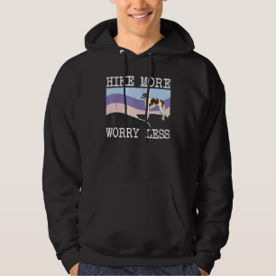 Borzoi Hike More Worry Less Graphic Hiking Hoodie